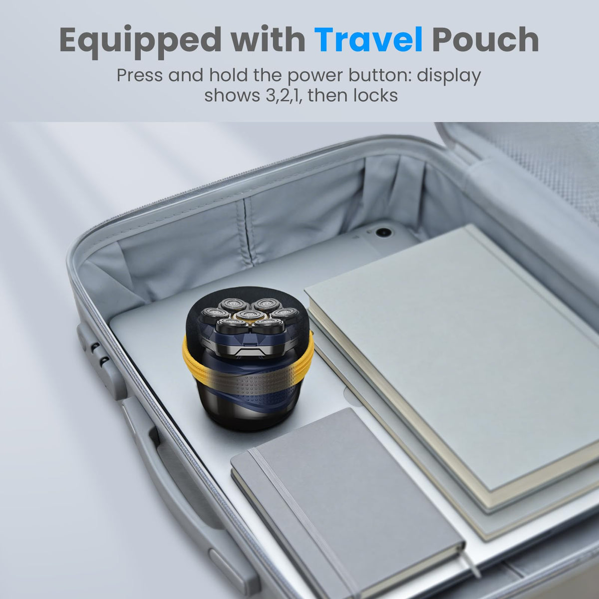 Phisco shaver shown rinsing under running water for easy cleanup.