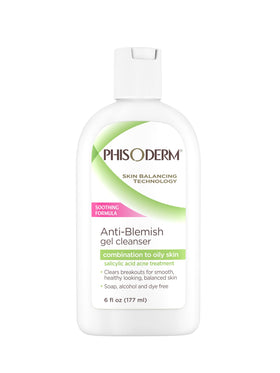 Phisoderm Anti-Blemish Gel Cleanser bottle for balanced cleansing