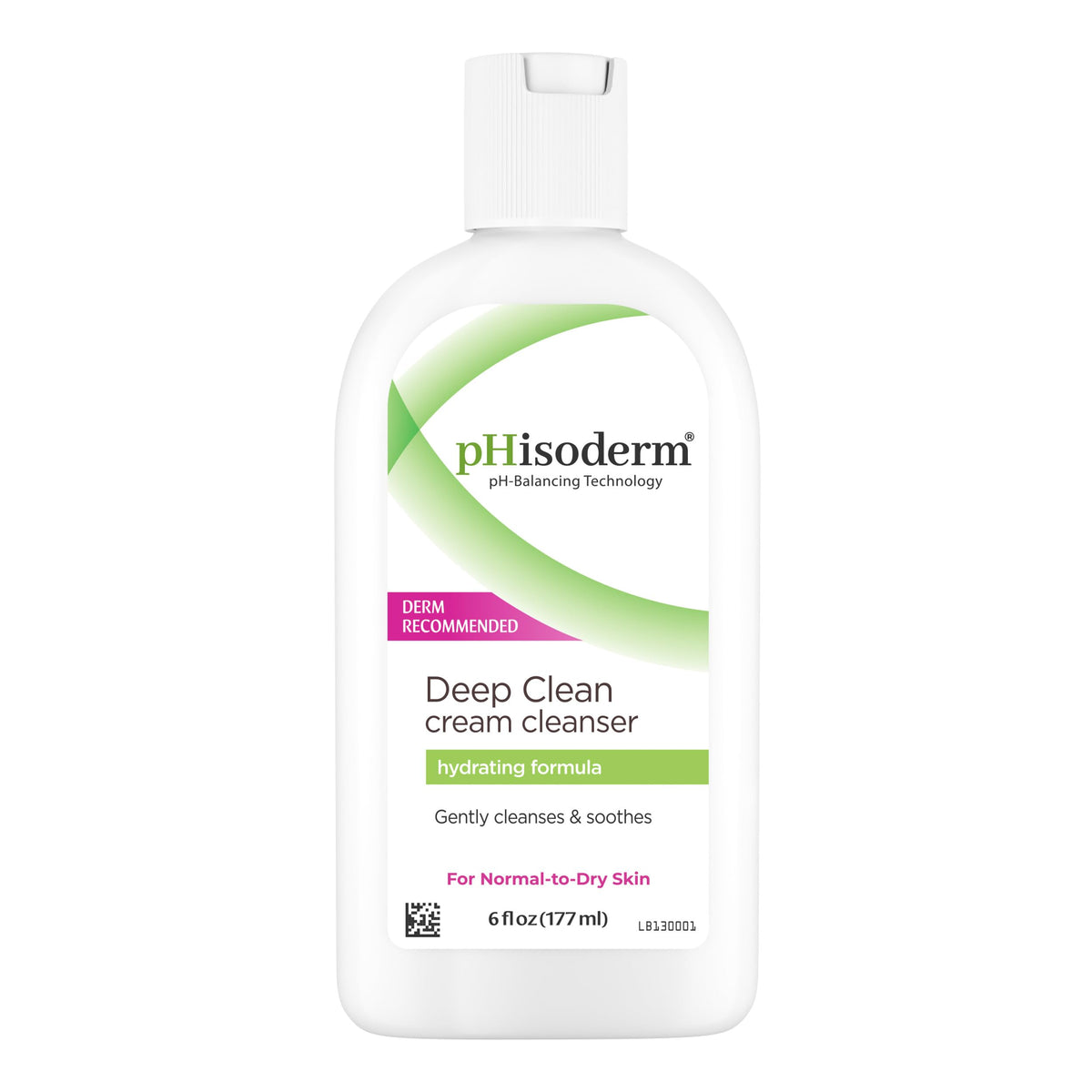 Phisoderm Deep Clean Cream bottle shows a gentle, pH-balanced cleanser for daily use