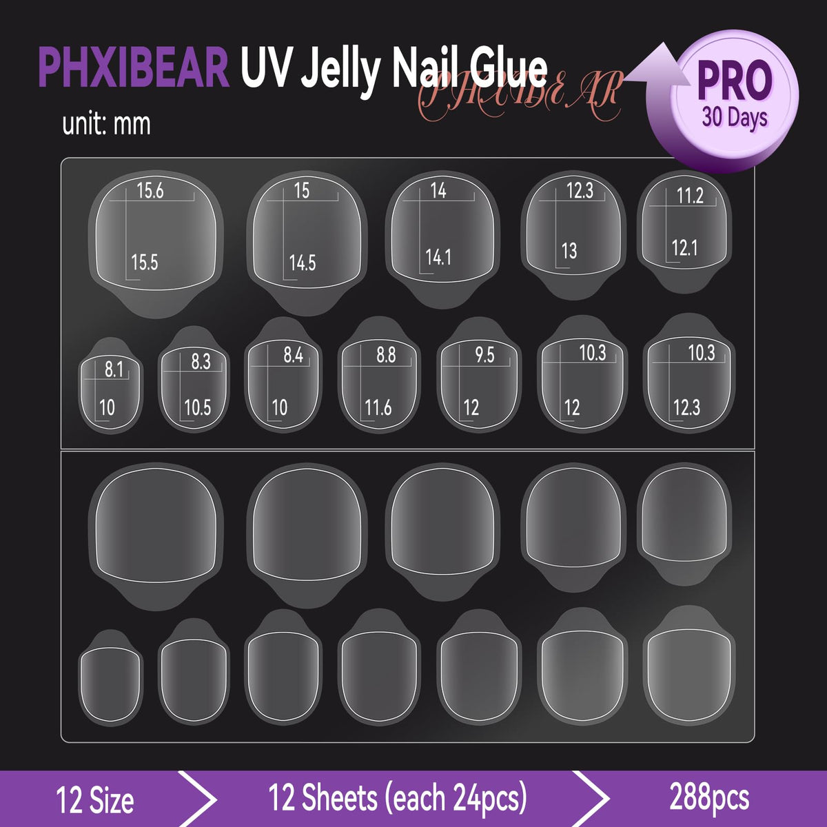 PHIXBEAR Ultra-thin 0.3mm jelly tabs deliver minimal bulk for natural manicures.