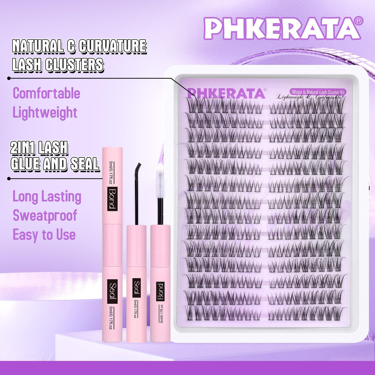PHKERATA cat-eye lash clusters for a glam yet natural everyday look