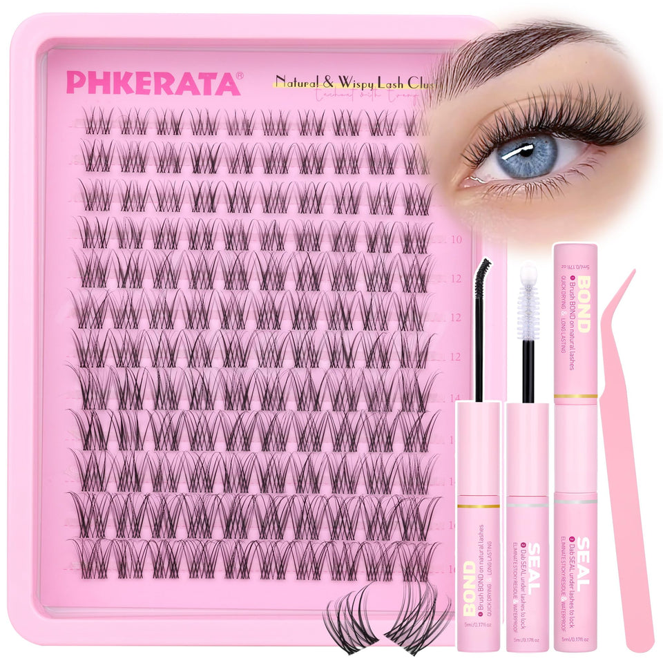 PHKERATA invisible band lash clusters kit for a seamless natural look