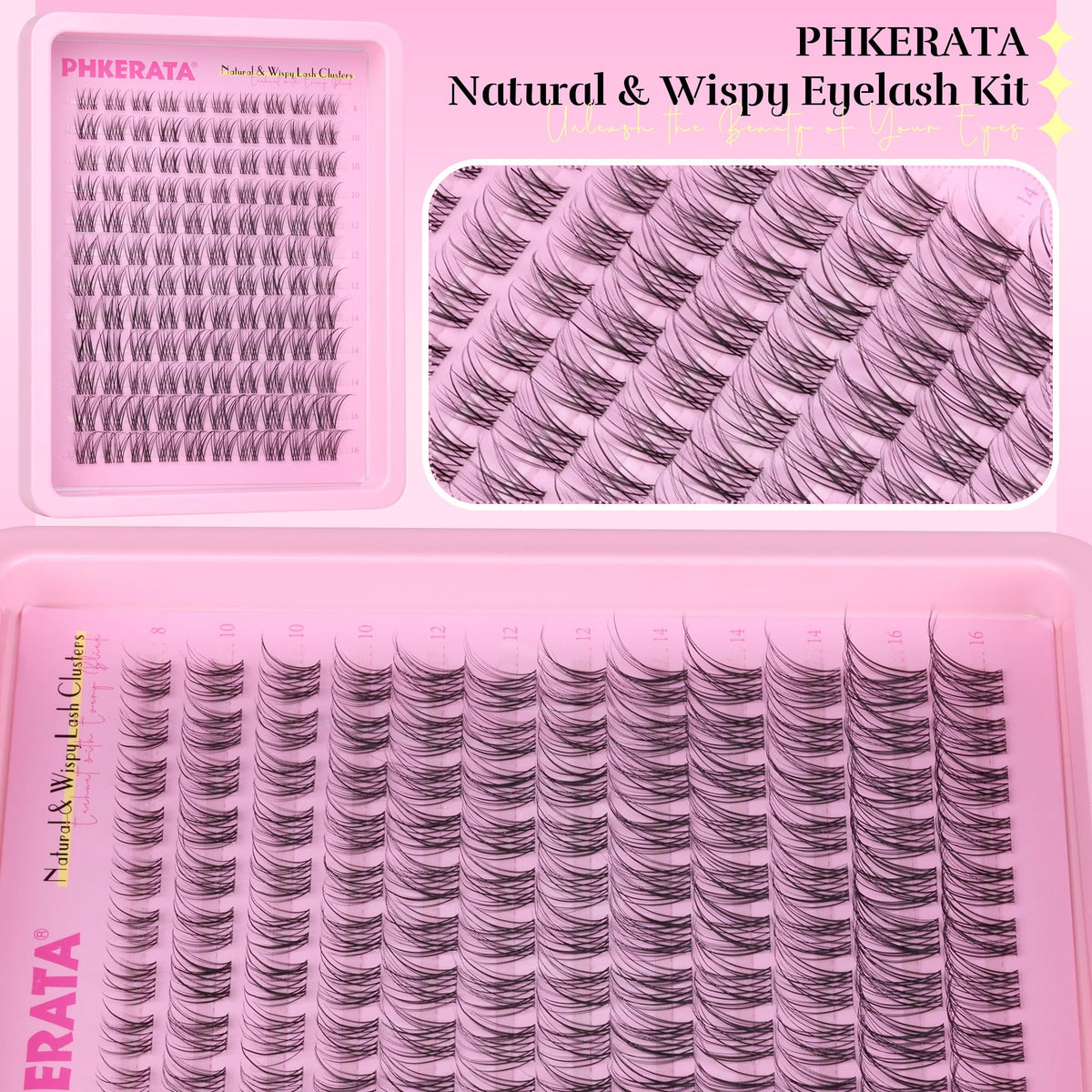 PHKERATA natural 3D look cluster lashes ideal for daily wear
