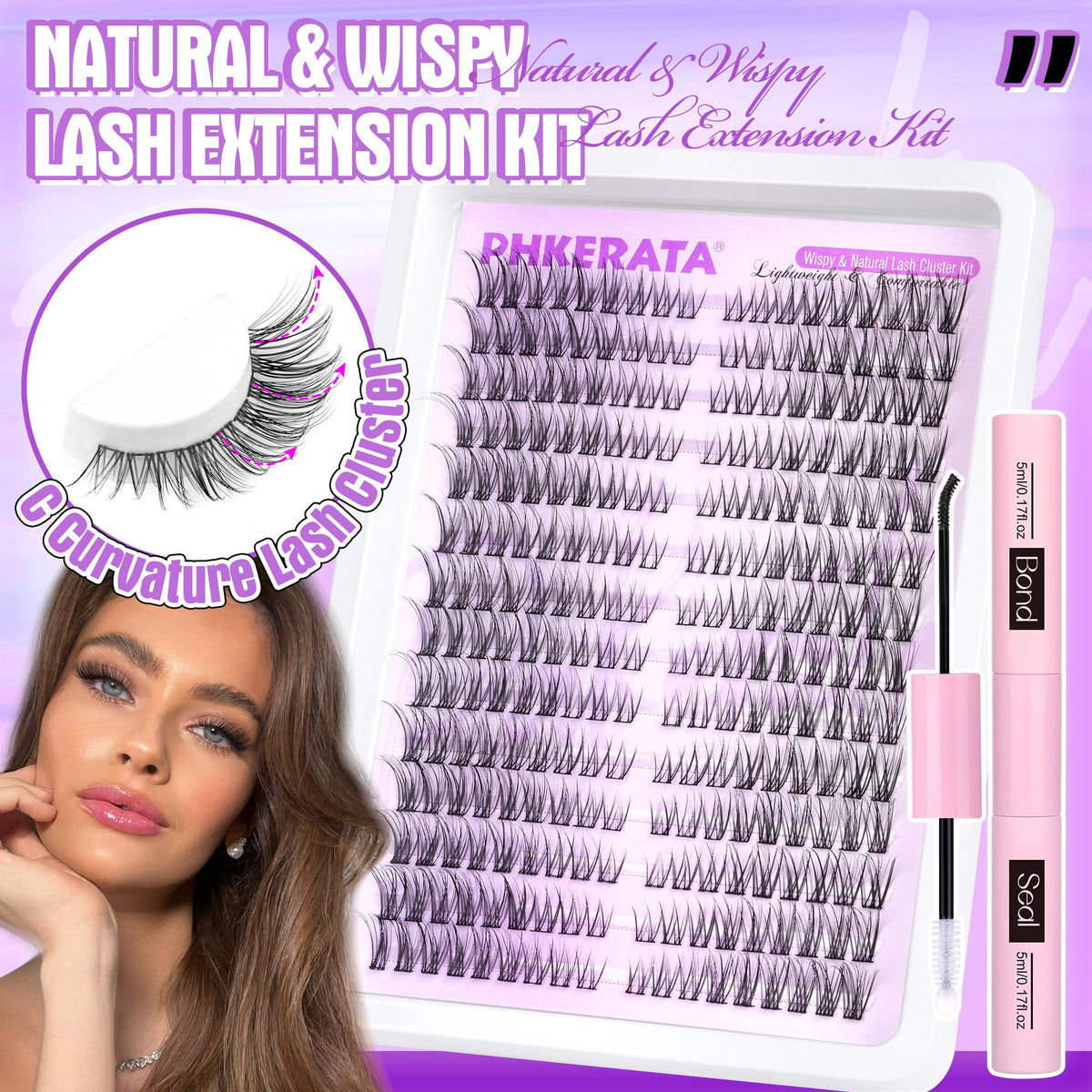PHKERATA soft thin lash band for comfortable, lightweight wear
