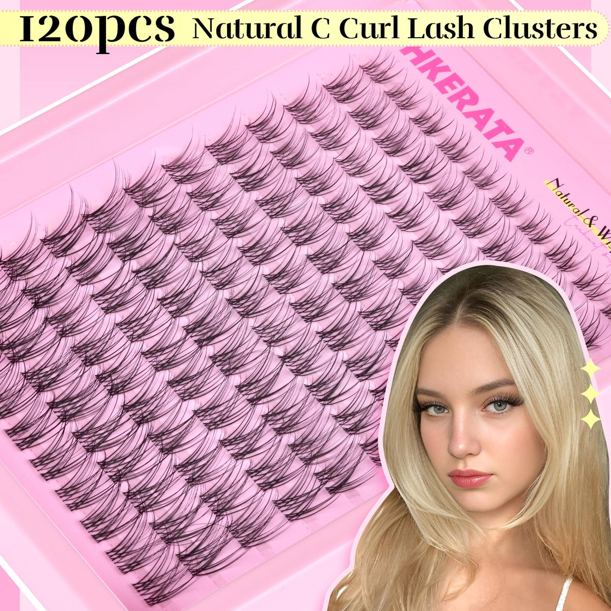 PHKERATA wispy lash clusters closeup showing natural style