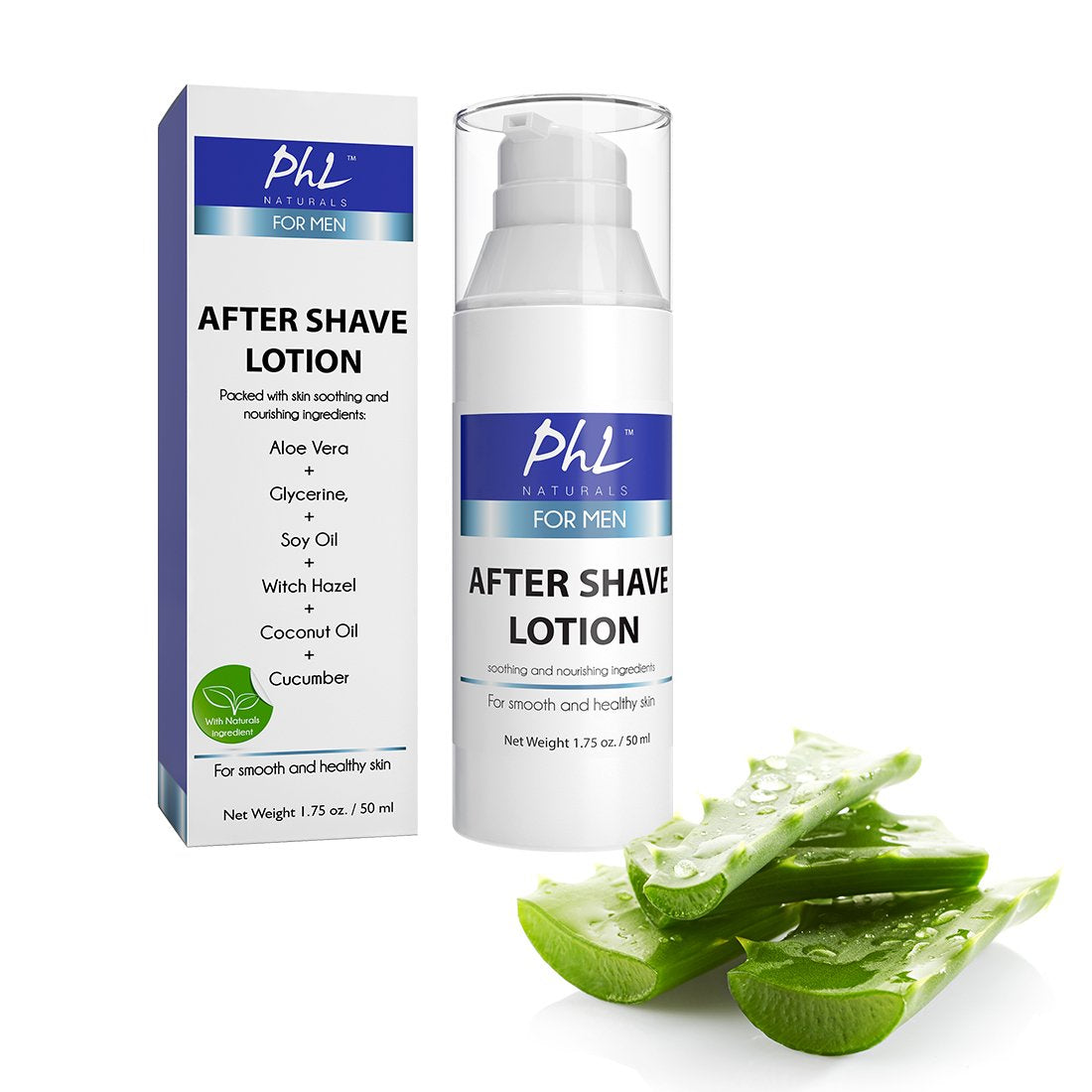 PHL Naturals Unscented Aftershave applied to face and neck for calm skin
