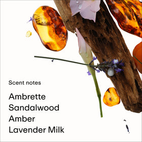 PHLUR Afterglow heart notes blend lavender milk with vanilla planifolia for smooth warmth.