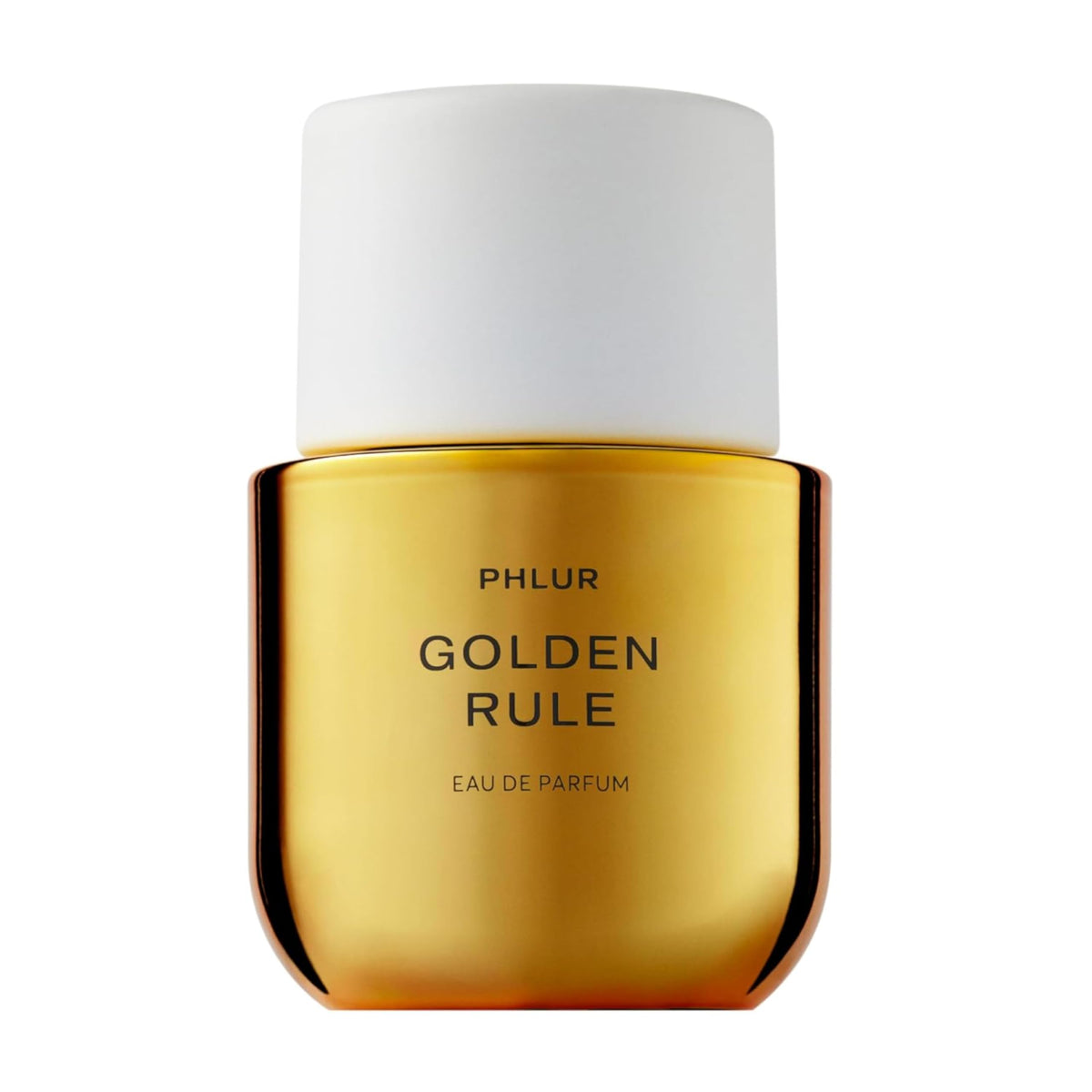 PHLUR Golden Rule bottle front view, radiant daytime scent for confident wear.