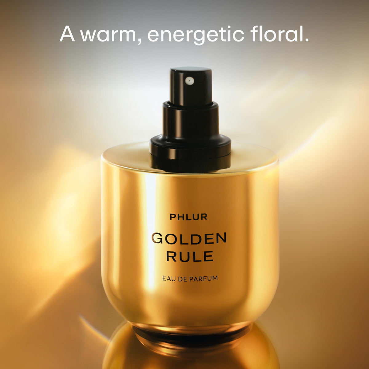 PHLUR Golden Rule bottle side view, versatile layering friendly.