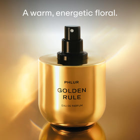 PHLUR Golden Rule bottle side view, versatile layering friendly.