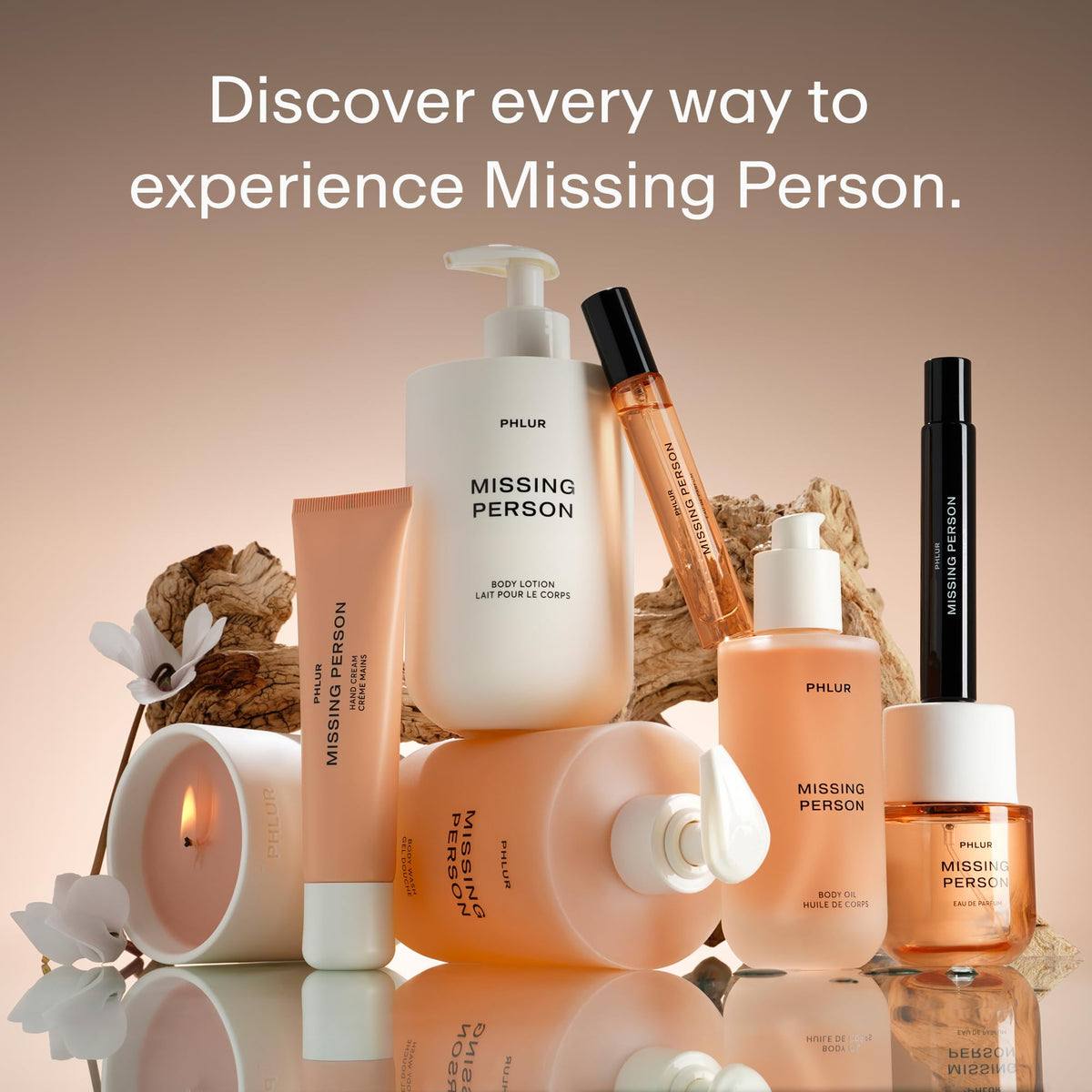 PHLUR Missing Person ingredients list highlights transparent formula and clean components
