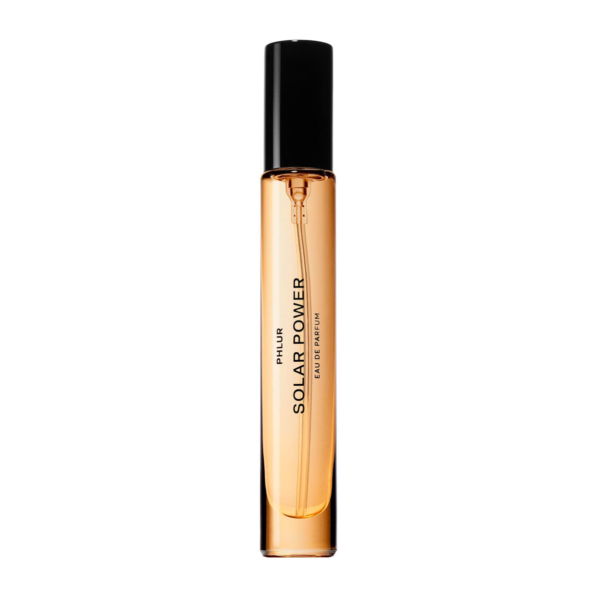 PHLUR Solar Power travel-size bottle for on-the-go fragrance refreshment.
