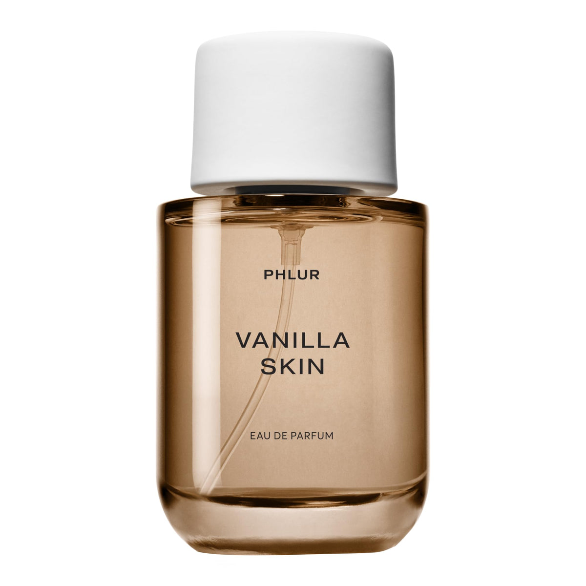 PHLUR Vanilla Skin bottle close-up showcasing creamy vanilla notes for daily wear.
