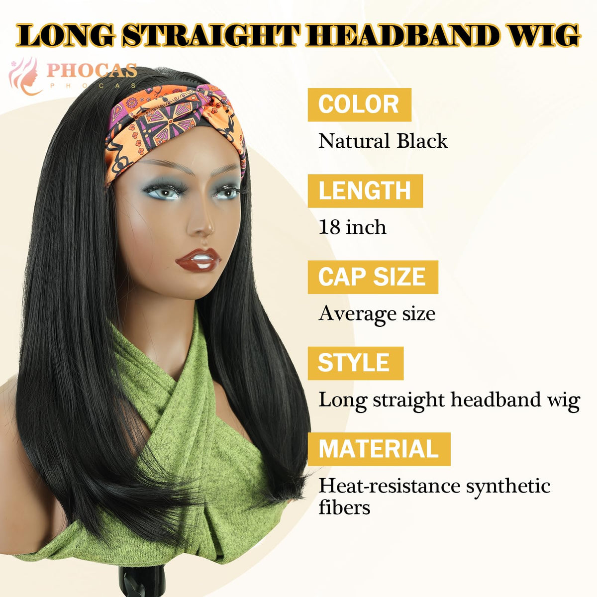 PHOCAS glueless headband wig provides wear-and-go convenience for busy mornings