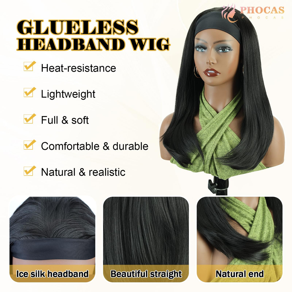 PHOCAS ice silk breathable headband fabric keeps you cool throughout the day