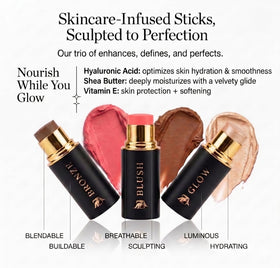 Phoenix Beauty Contour Trio Moonlight glow for candle-lit radiance and dewy finish