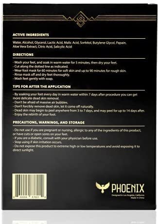 Phoenix Foot Peel unscented formula keeps feet fragrance-free and comfortable.