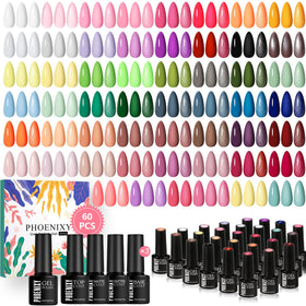 Phoenixy gel nail polish set color swatches for vibrant manicure ideas.