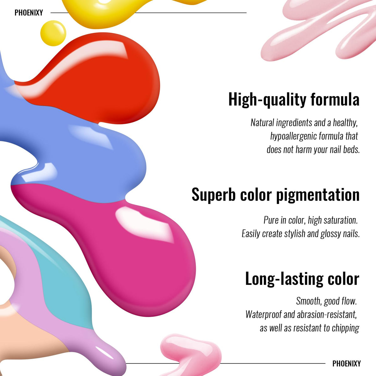 Phoenixy gel nail kit application steps for DIY enthusiasts.