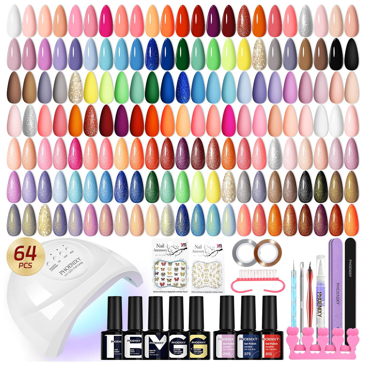 Phoenixy gel nail kit with UV lamp for at-home salon-quality nails.