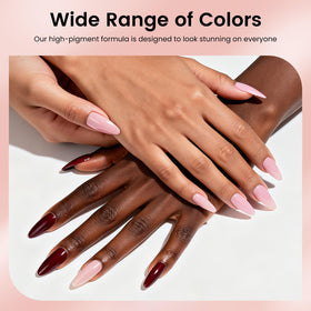 Phoenixy matte top coat adds velvety texture for chic looks.