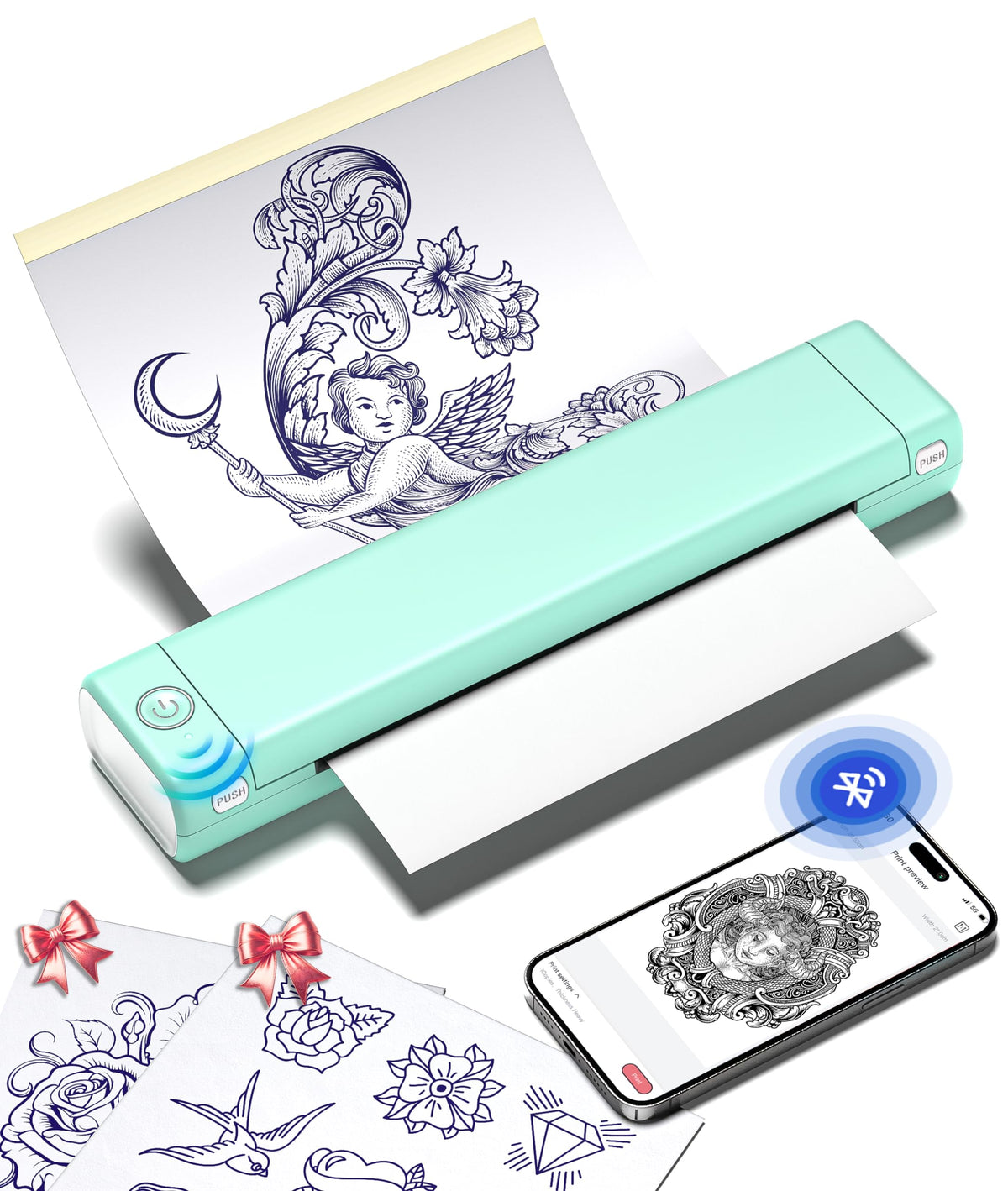 Phomemo M08F tattoo edition printing stencil quickly for studio efficiency