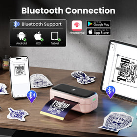 TP31 connected via Bluetooth for easy mobile printing from your device.