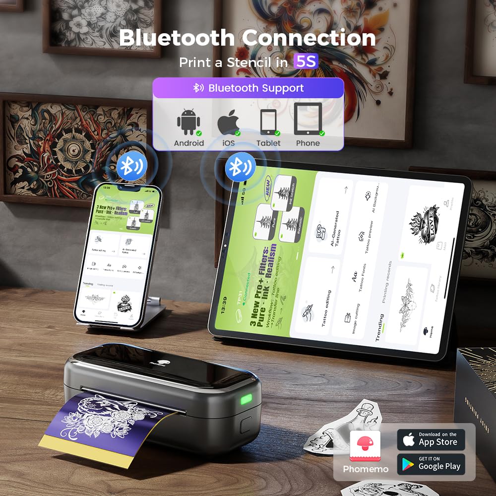 Phomemo TP31 inkless thermal printing delivers clear stencil lines