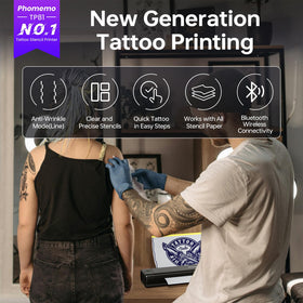 Phomemo TP81 with built-in battery enabling wireless printing anywhere.