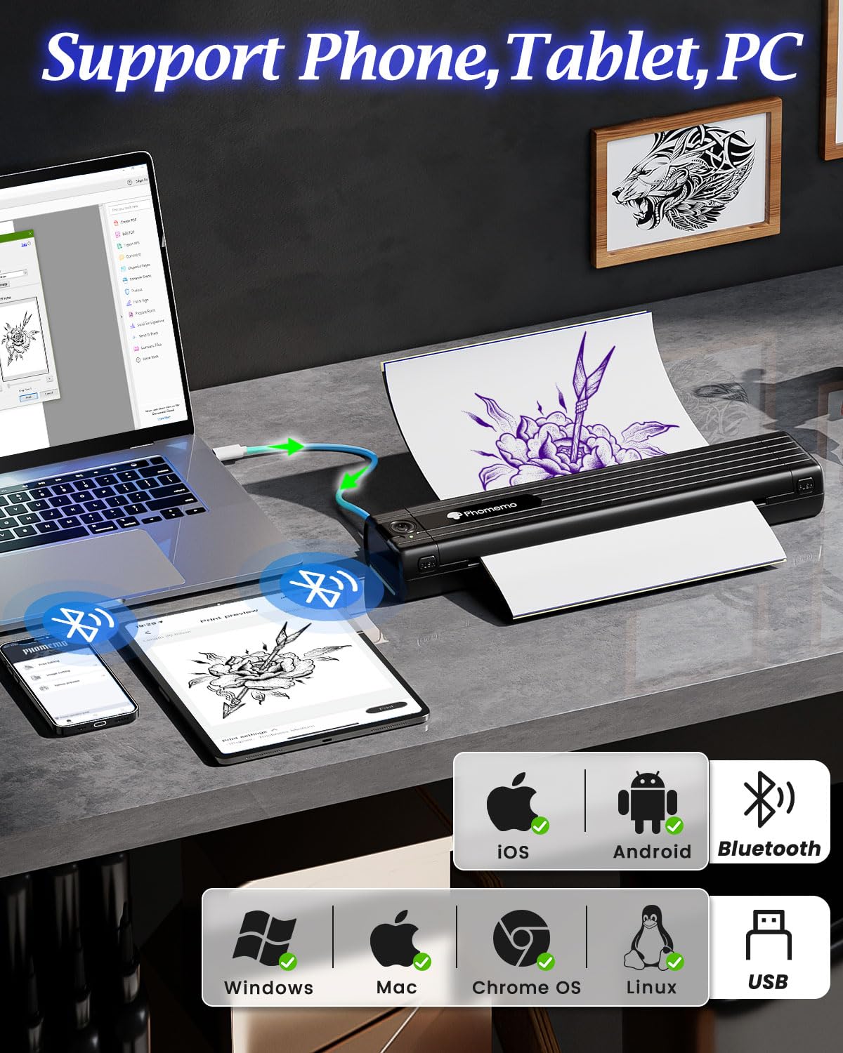 Phomemo TP83 Bluetooth setup for wireless printing