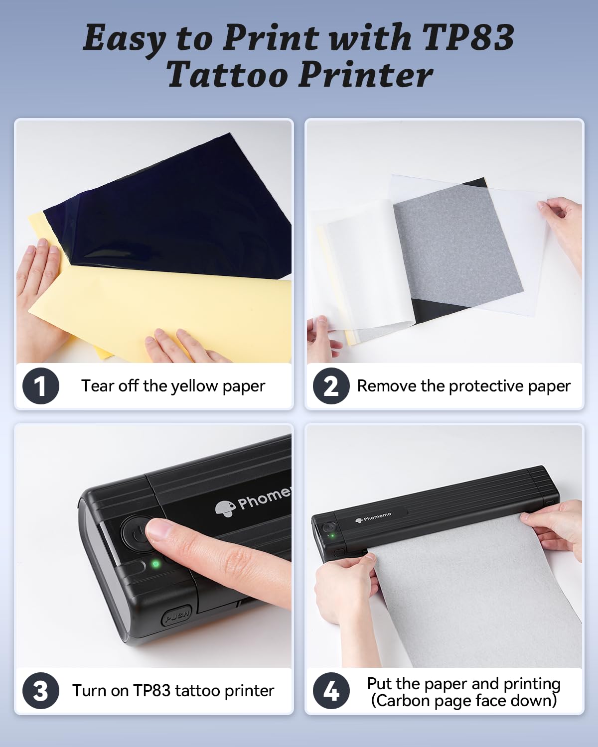 10-pack tattoo transfer papers included for stencil printing