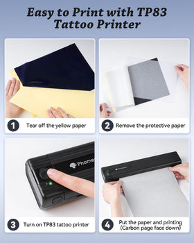 10-pack tattoo transfer papers included for stencil printing