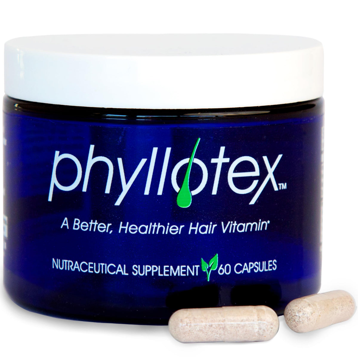 Phyllotex hair growth vitamins bottle for daily use and routine
