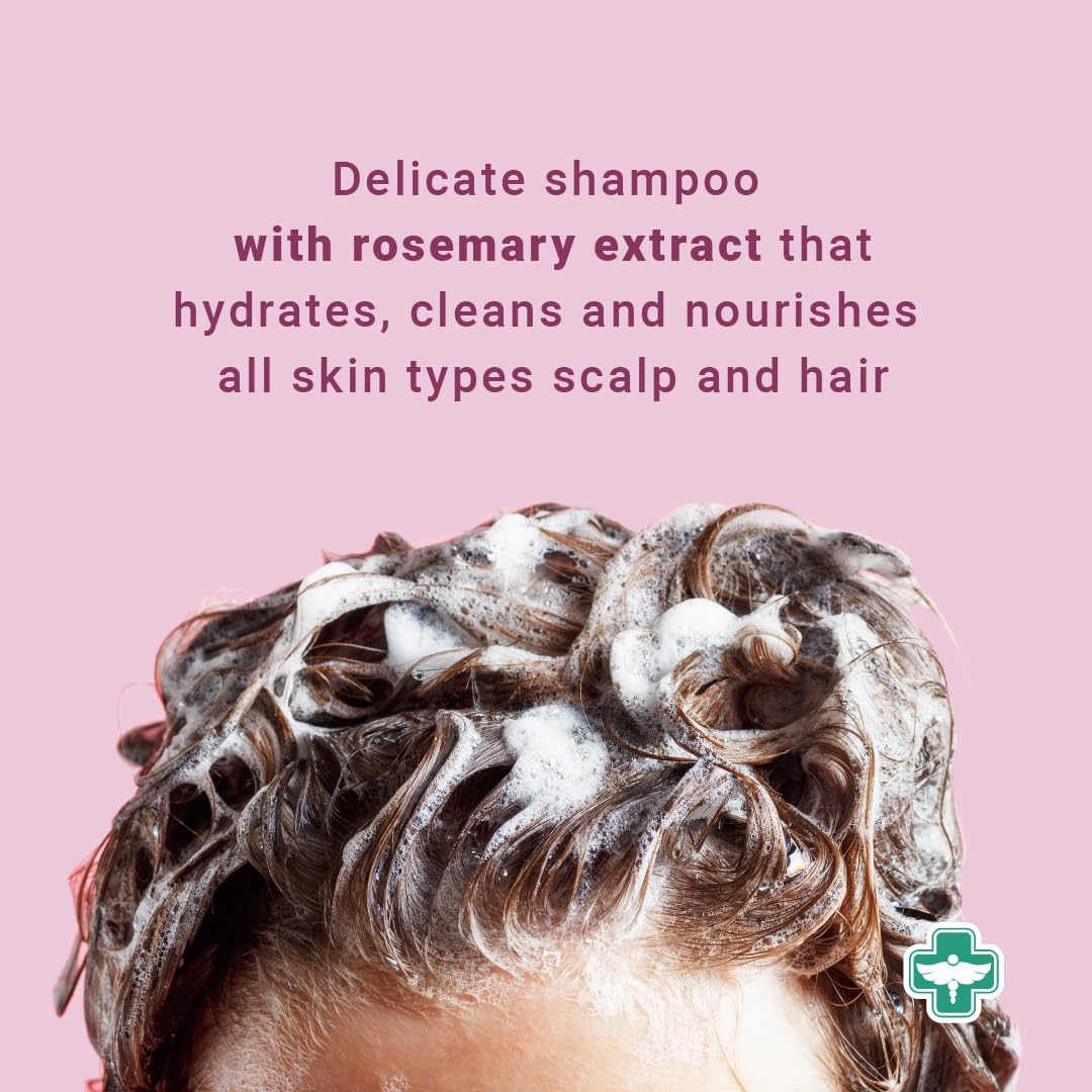Panthenol and rosemary ingredients highlight scalp nourishment in PhysAssist shampoo.