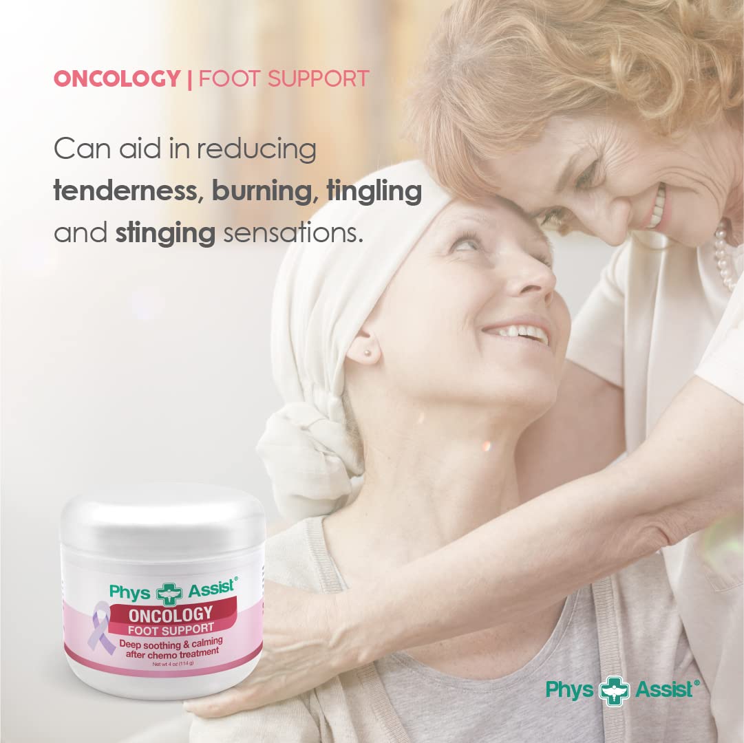 PhysAssist oncology foot cream close-up, showing quick-penetrating moisture for delicate tops.