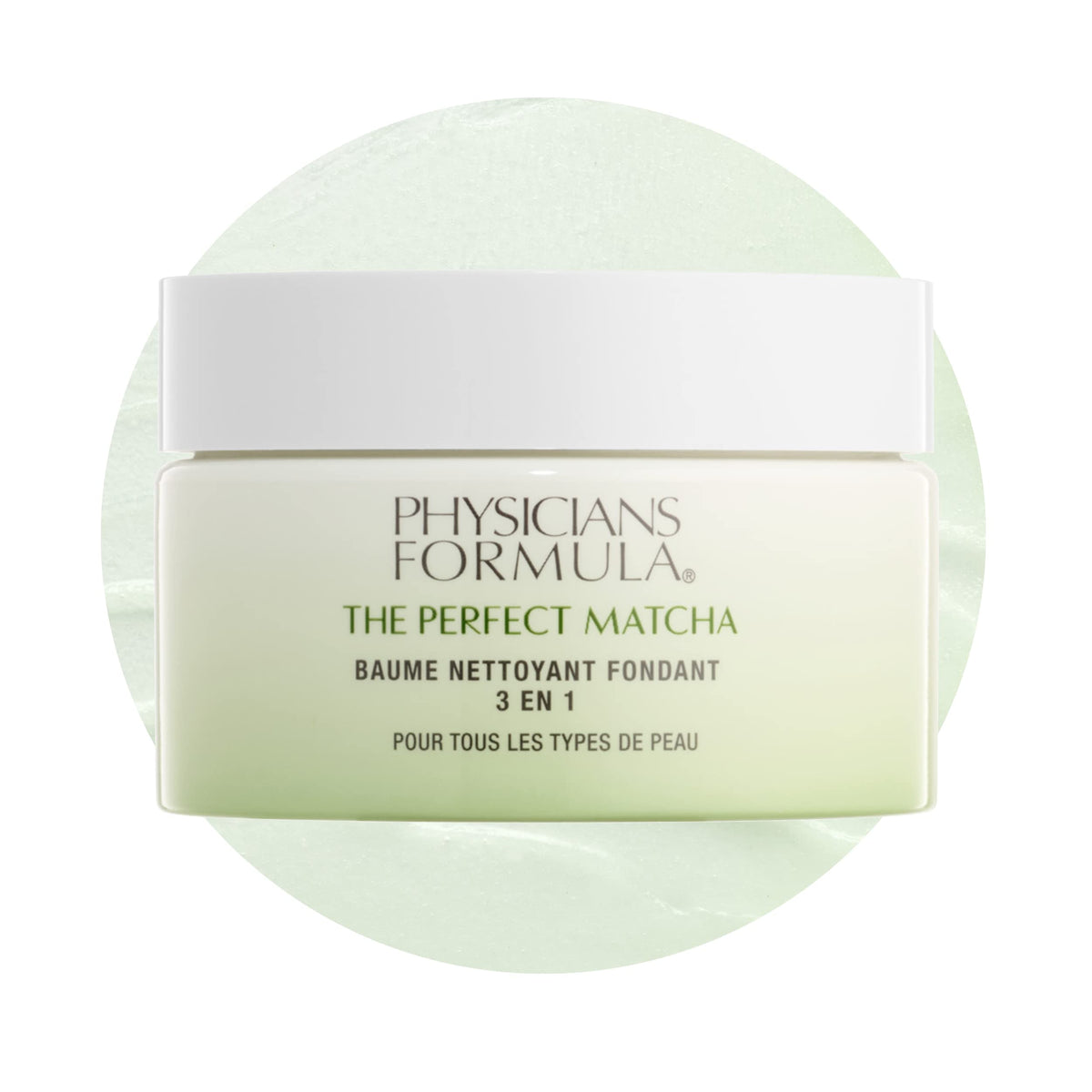 Physicians Formula cleansing balm Perfect Matcha melts makeup while nourishing skin.