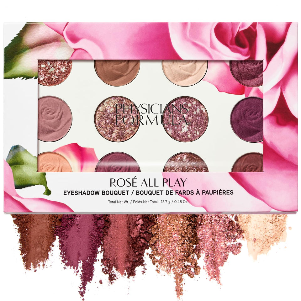 Physicians Formula Eyeshadow Bouquet palette front with vibrant shades for versatile looks.