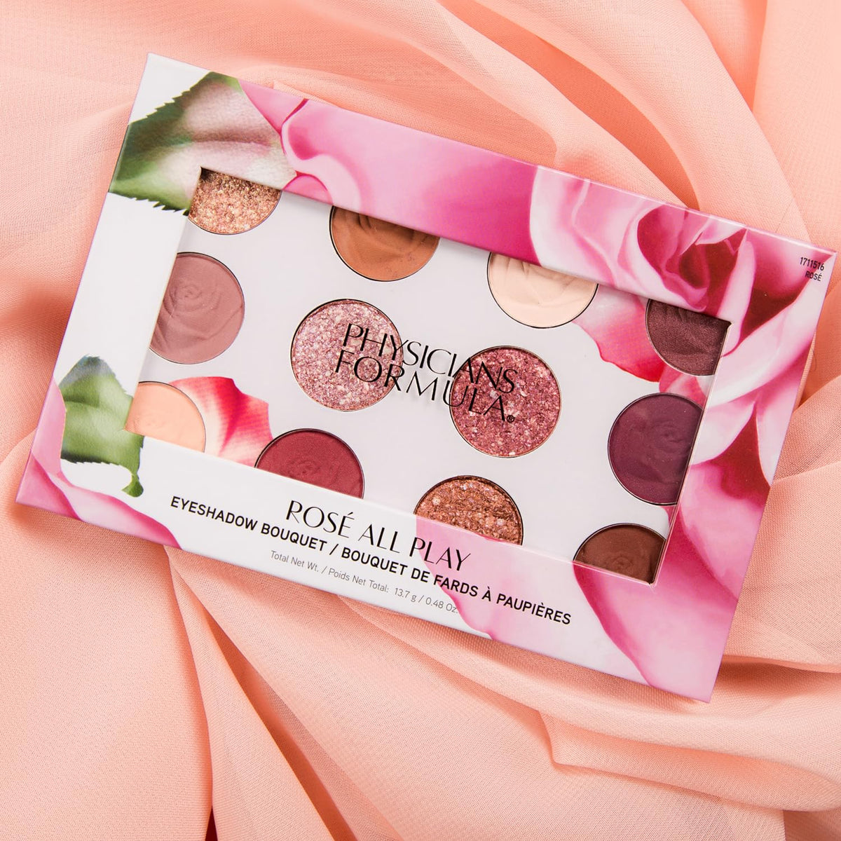 Rose extract detail highlighting soothing formula in Physicians Formula Eyeshadow Bouquet.