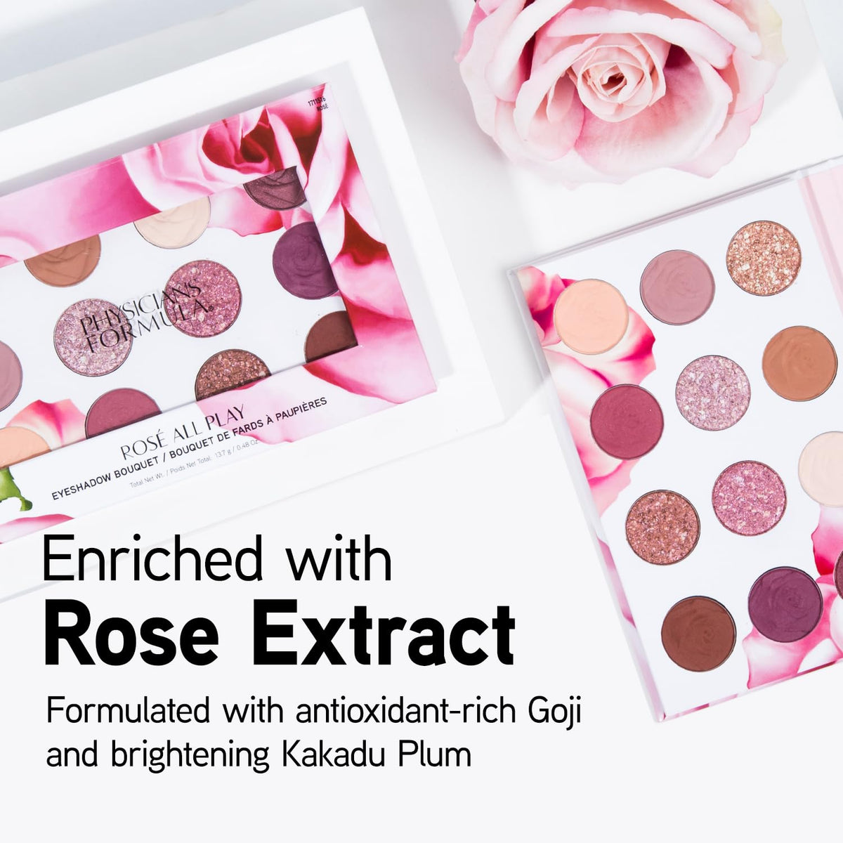 Row of satin shades in Eyeshadow Bouquet for smooth, second-skin color.