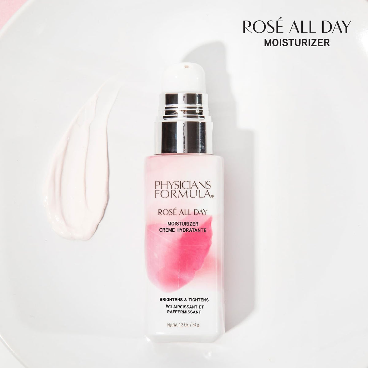 Physicians Formula Rosé All Day Rose Water texture closeup highlighting soothing hydration for sensitive skin