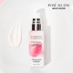 Physicians Formula Rosé All Day Rose Water texture closeup highlighting soothing hydration for sensitive skin