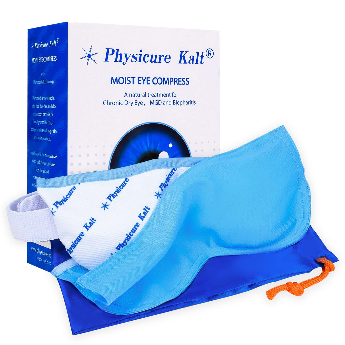 Physicure Kalt heated eye mask laid flat for comfortable dry-eye relief
