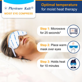 Physicure Kalt eye mask worn for ten minutes at home