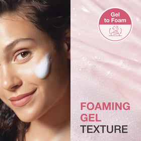 Physiogel Calming Relief Gentle Foaming Gel demonstrates foam action for refreshing cleanse.