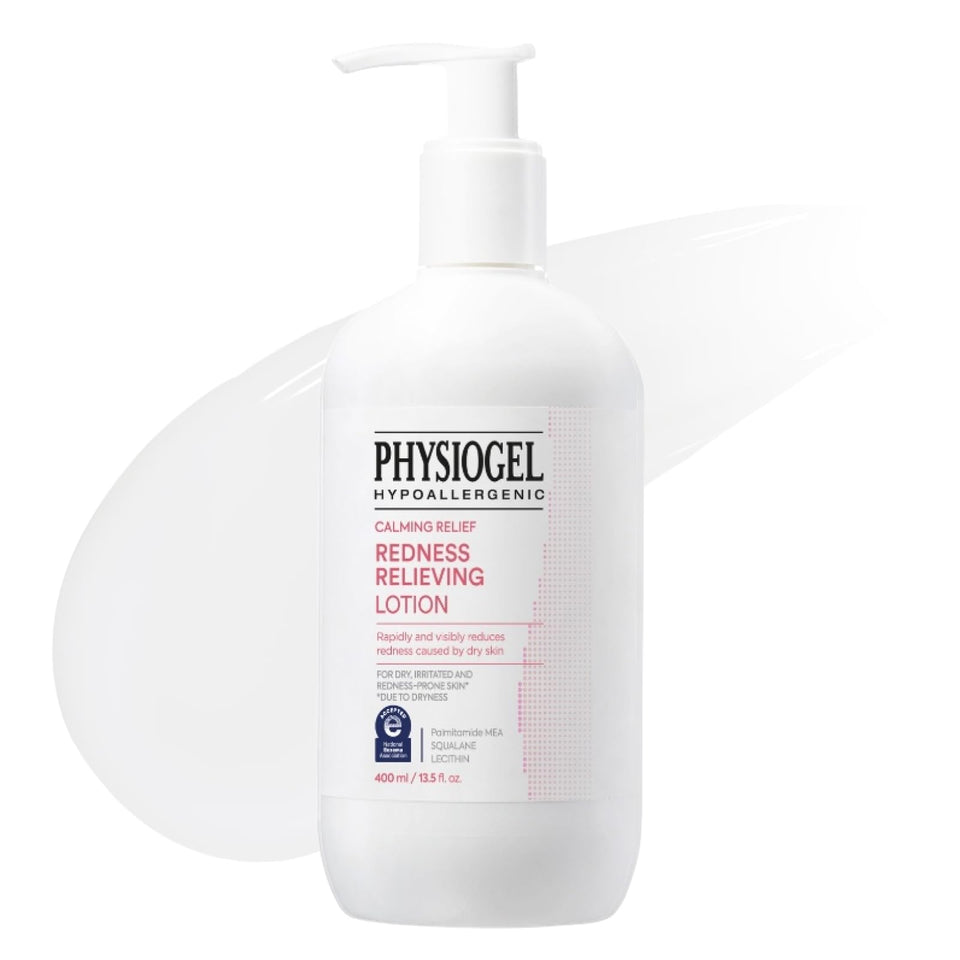 PHYSIOGEL Calming Relief Lotion bottle showing soothing formula for sensitive skin
