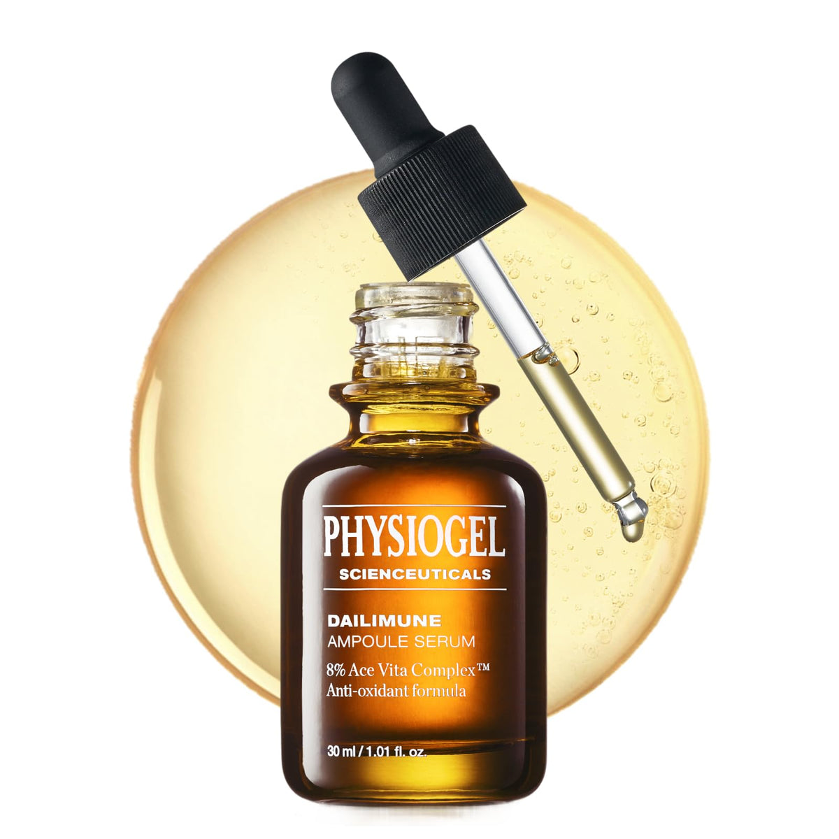 Physiogel Dailimune Ampoule Serum bottle front – lightweight hydration