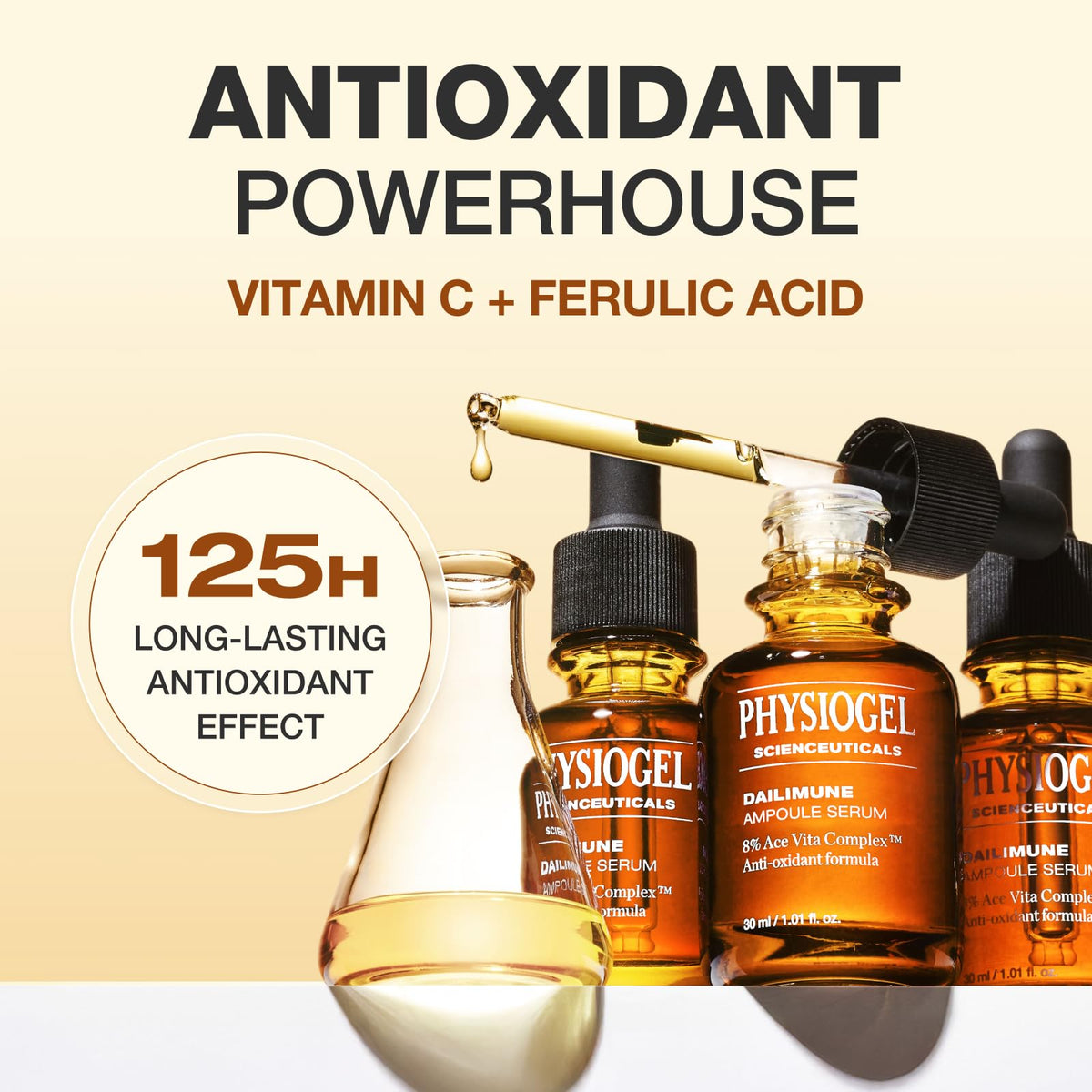 Physiogel Dailimune Ampoule Serum packaging side view, travel-friendly
