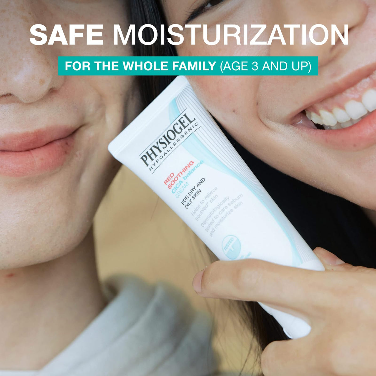 Physiogel routine moment with the cream during morning skincare.