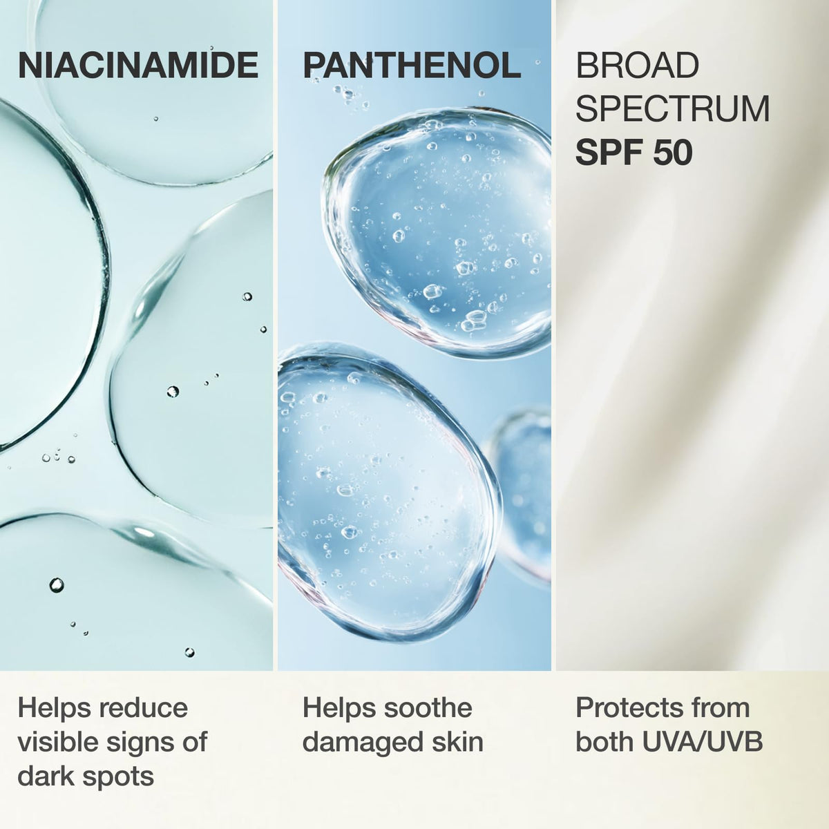 Physiogel sunscreen quickly absorbs for makeup-ready finish.