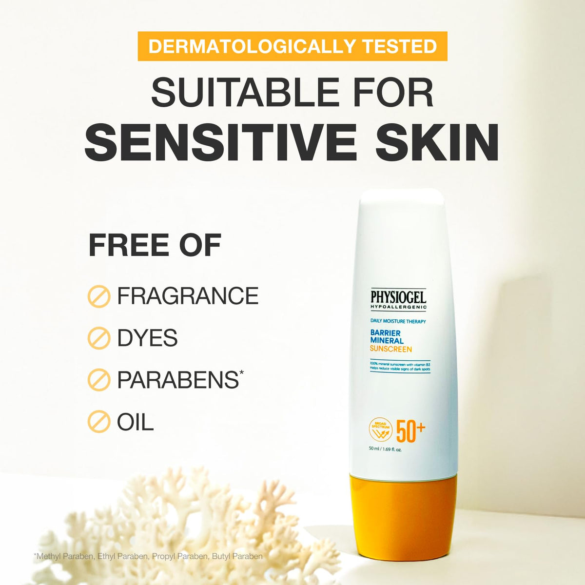 Physiogel water-resistant sunscreen showing 40-minute active wear.